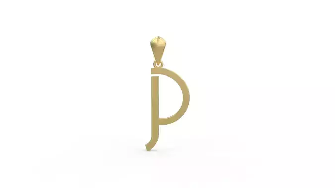 Initial Letters Pendant Aklirics P 3D print model