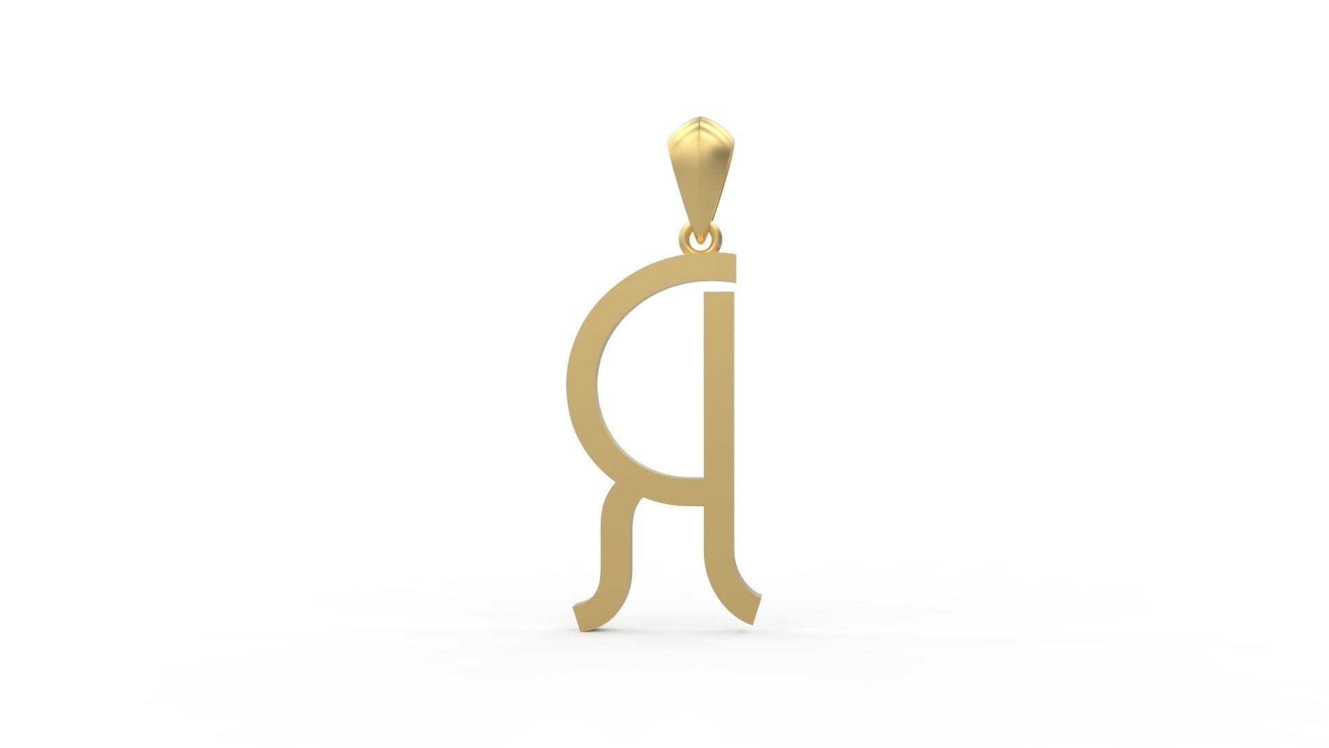 Initial Letters Pendant Aklirics R 3D print model_4