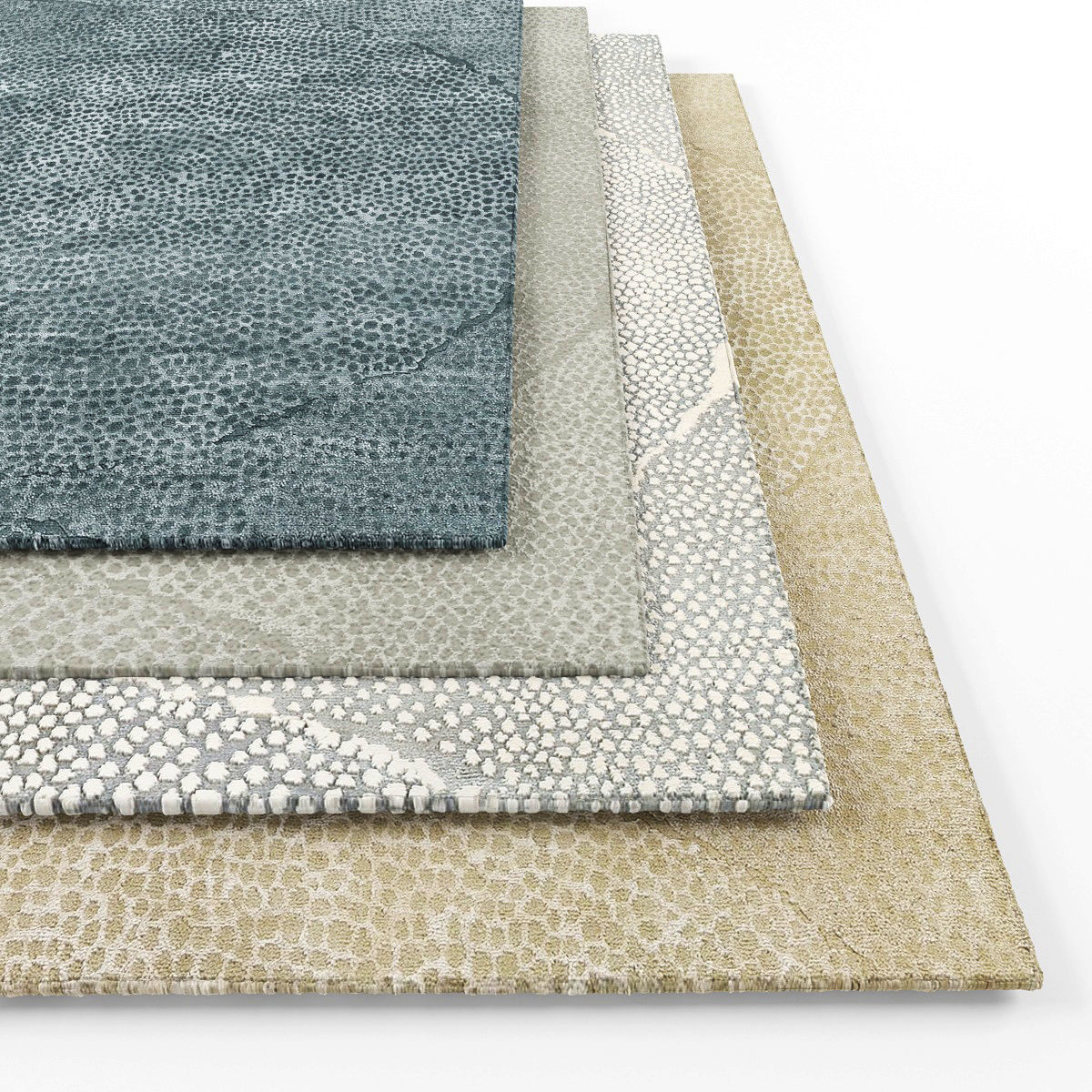 Rugs-1261 four rugs Low-poly 3D model_1