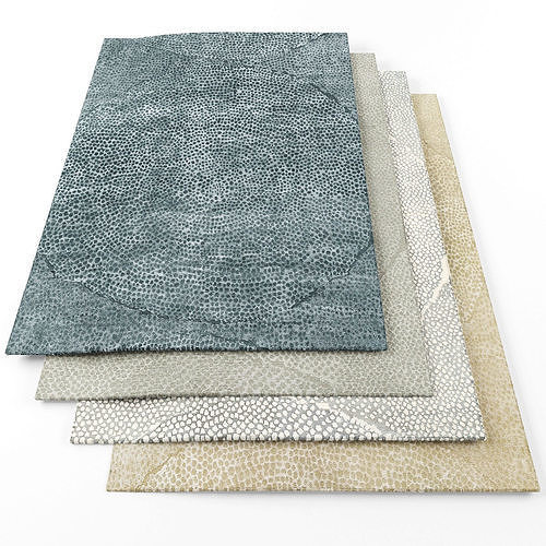Rugs-1261 four rugs Low-poly 3D model