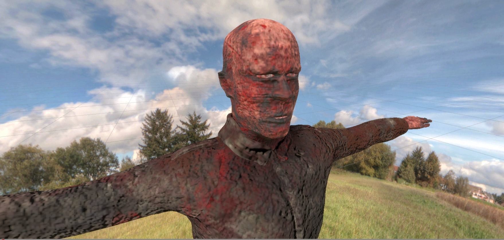 Bad Corpse Torn Soldier Gore Man Low-poly 3D model_18