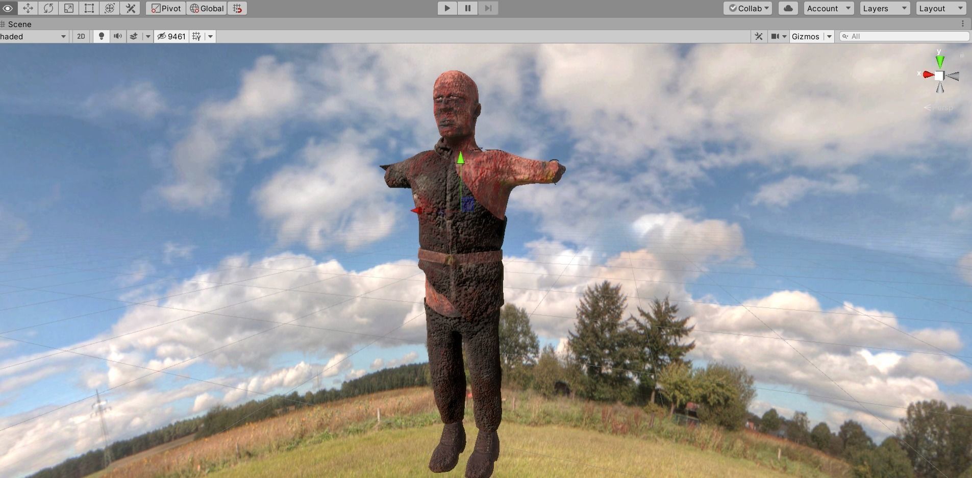 Bad Corpse Torn Soldier Gore Man Low-poly 3D model_5