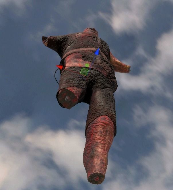 Bad Corpse Torn Soldier Gore Man Low-poly 3D model_10