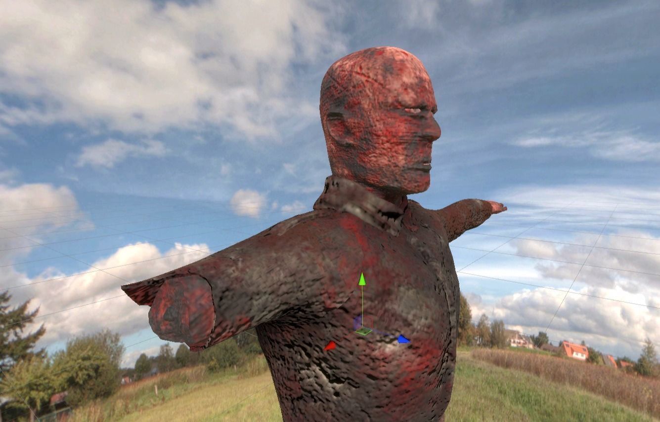 Bad Corpse Torn Soldier Gore Man Low-poly 3D model_3