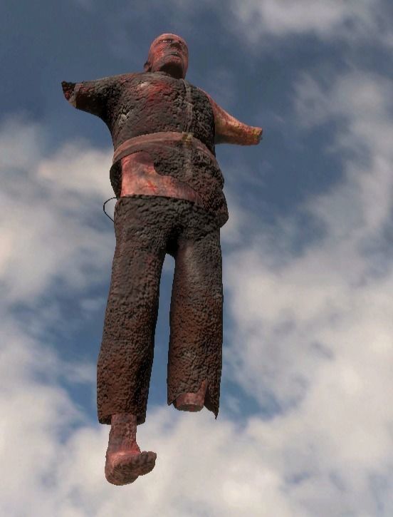 Bad Corpse Torn Soldier Gore Man Low-poly 3D model_8