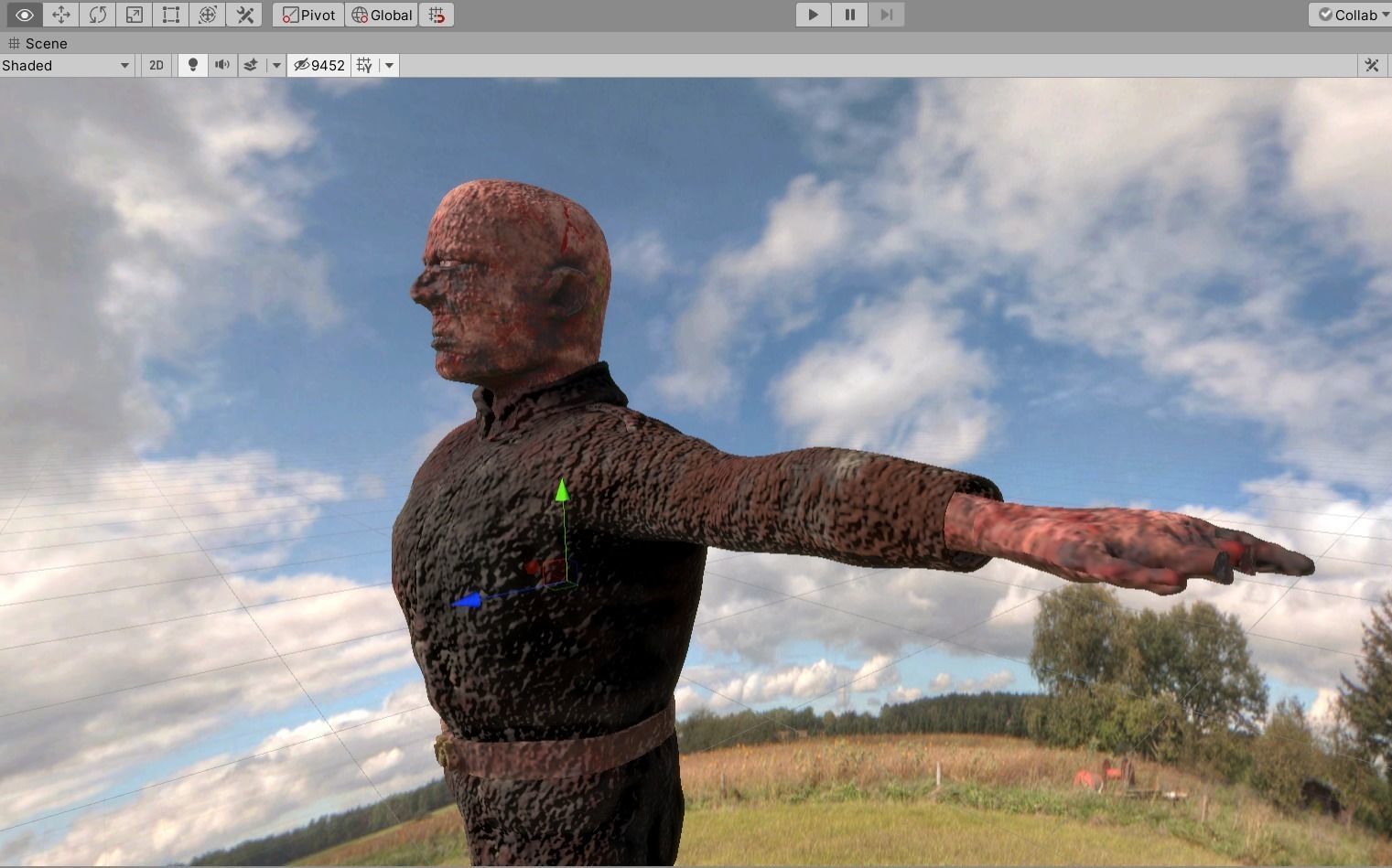 Bad Corpse Torn Soldier Gore Man Low-poly 3D model_4