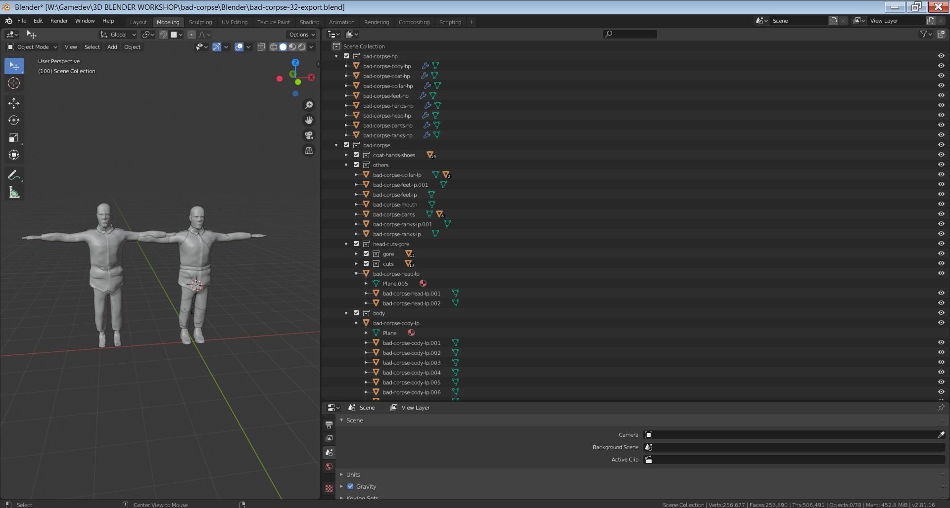Bad Corpse Torn Soldier Gore Man Low-poly 3D model_32