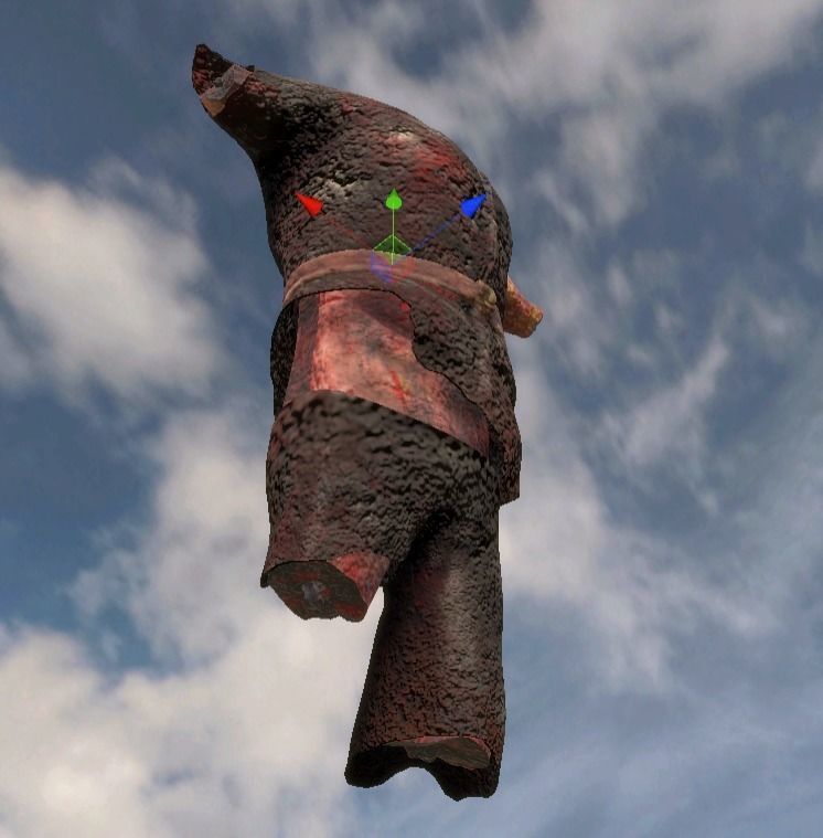 Bad Corpse Torn Soldier Gore Man Low-poly 3D model_14