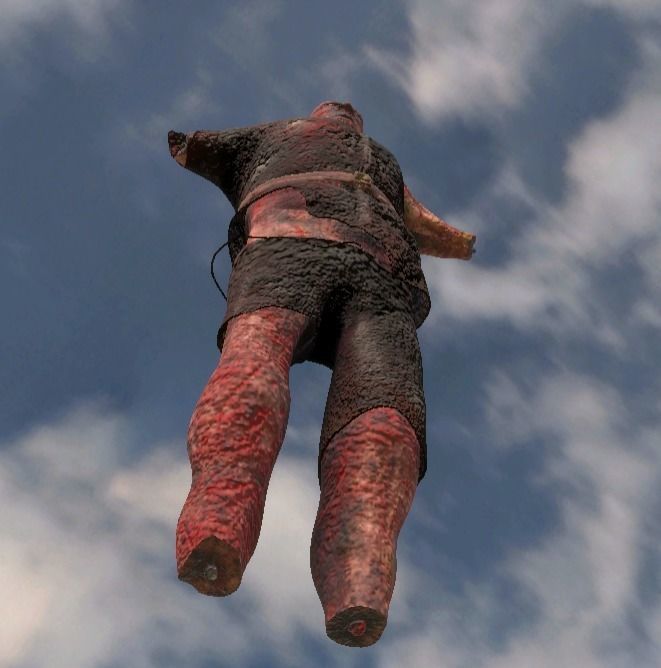 Bad Corpse Torn Soldier Gore Man Low-poly 3D model_9