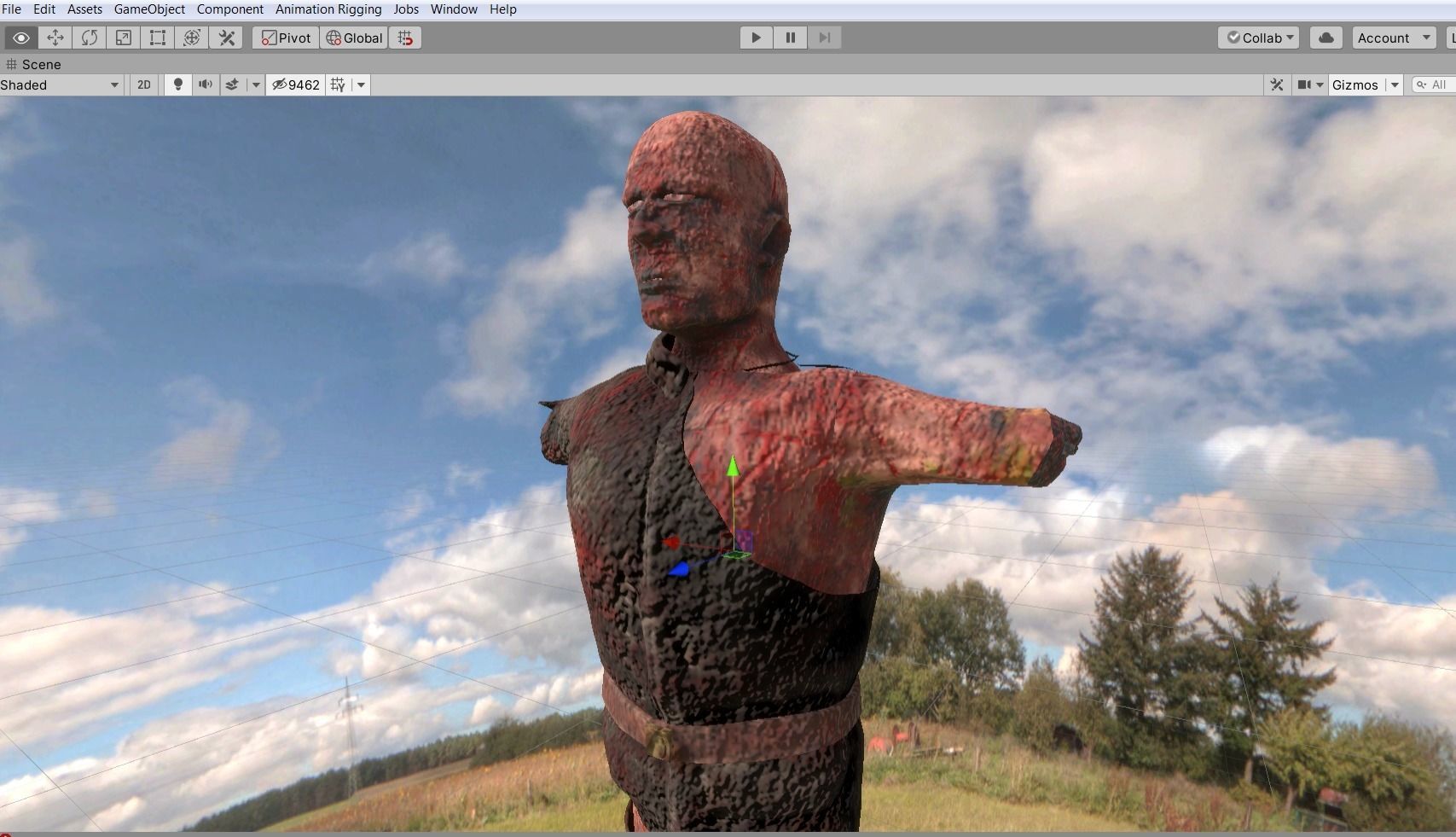 Bad Corpse Torn Soldier Gore Man Low-poly 3D model_6