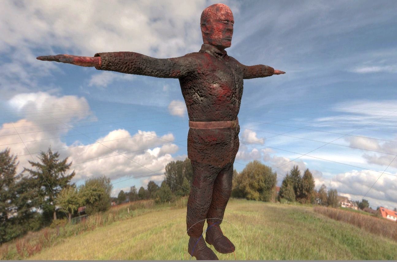 Bad Corpse Torn Soldier Gore Man Low-poly 3D model_20