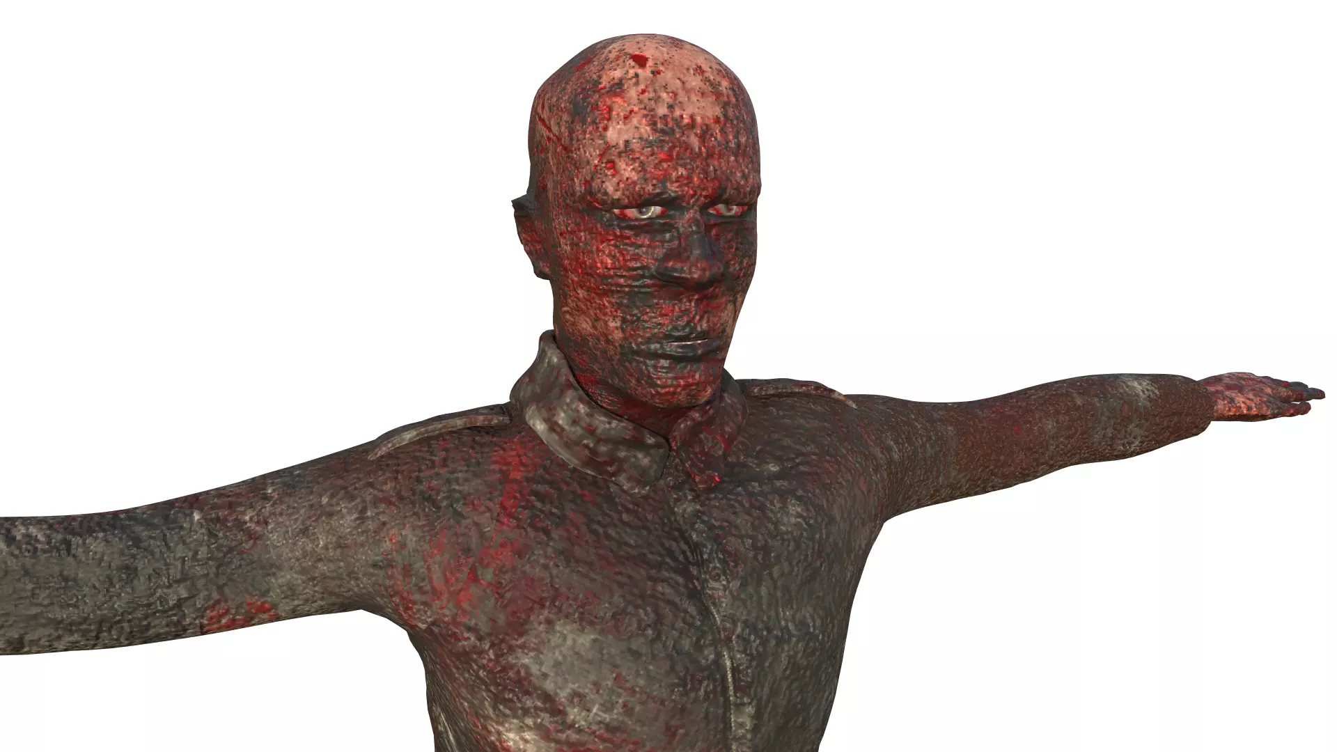 Bad Corpse Torn Soldier Gore Man Low-poly 3D model_0