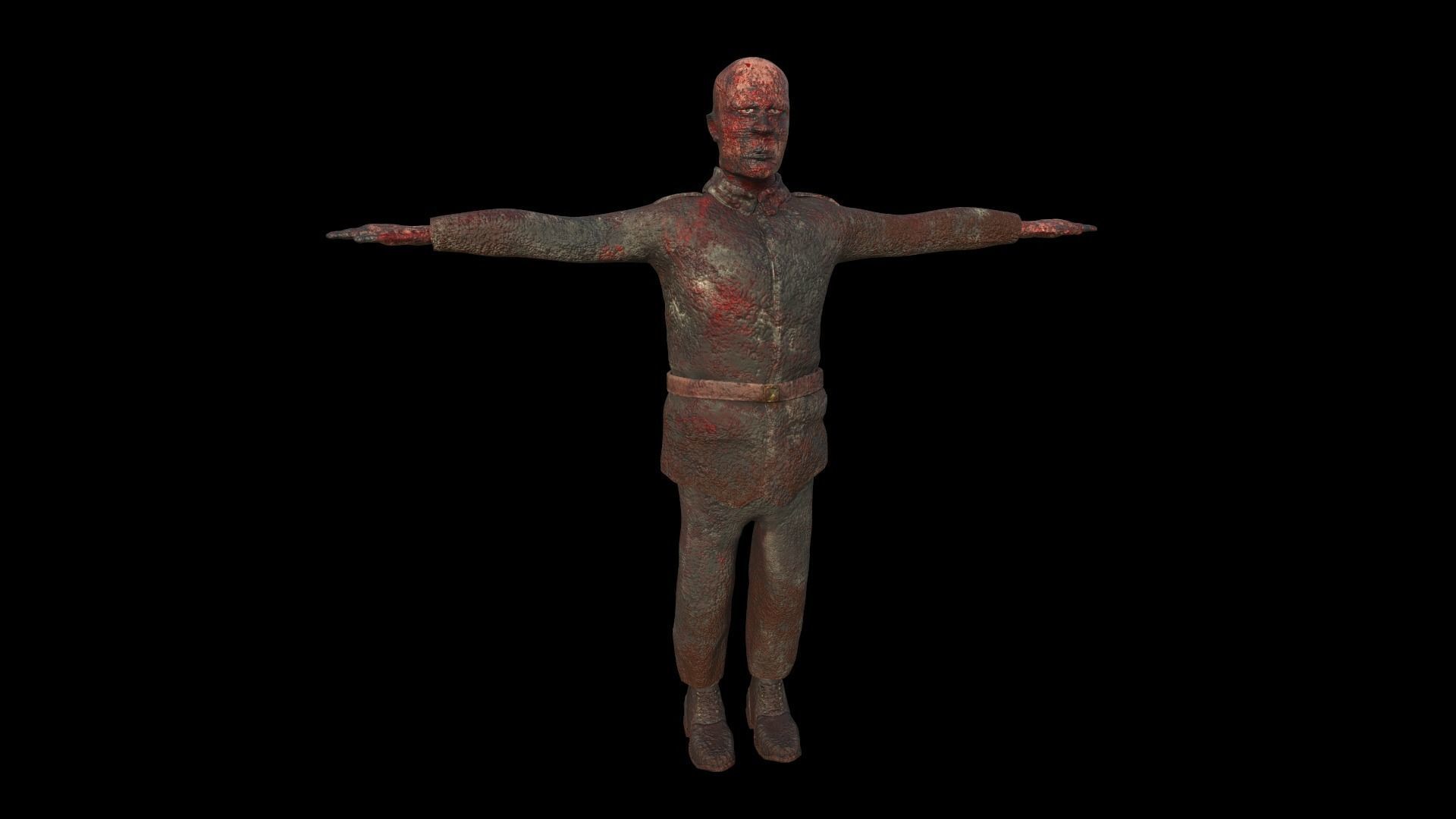 Bad Corpse Torn Soldier Gore Man Low-poly 3D model_2