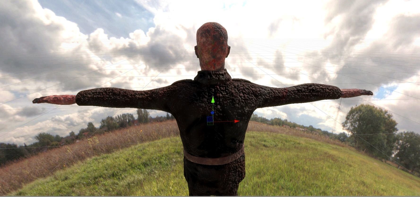 Bad Corpse Torn Soldier Gore Man Low-poly 3D model_16