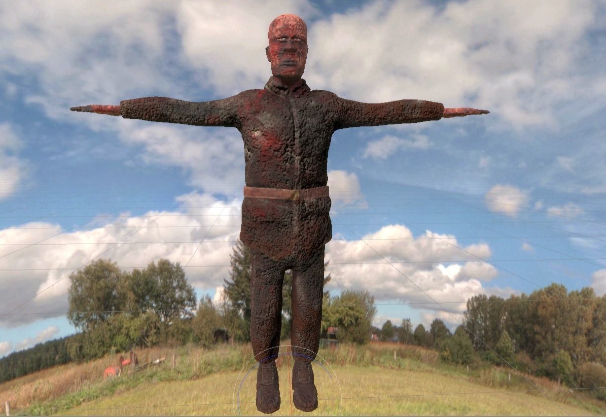 Bad Corpse Torn Soldier Gore Man Low-poly 3D model_19