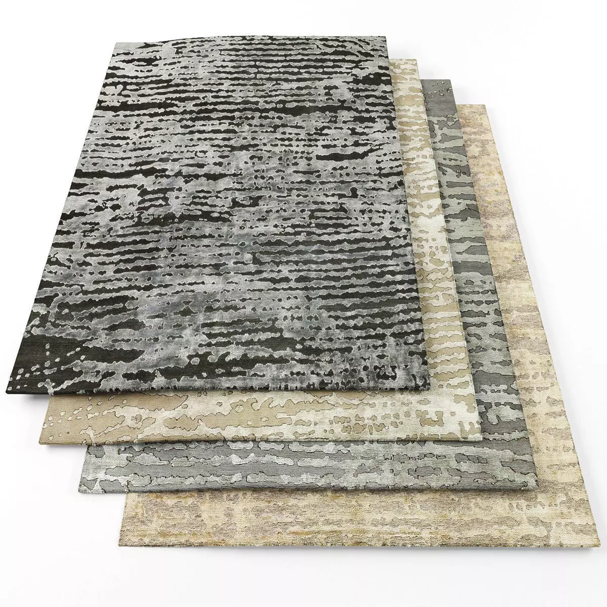 Rugs-1262 set of three rugs Low-poly 3D model_0