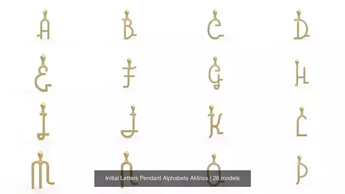 Initial Letters Pendant Alphabets Aklirics