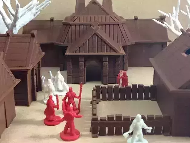 small beautiful brown Viking Village model 3D model