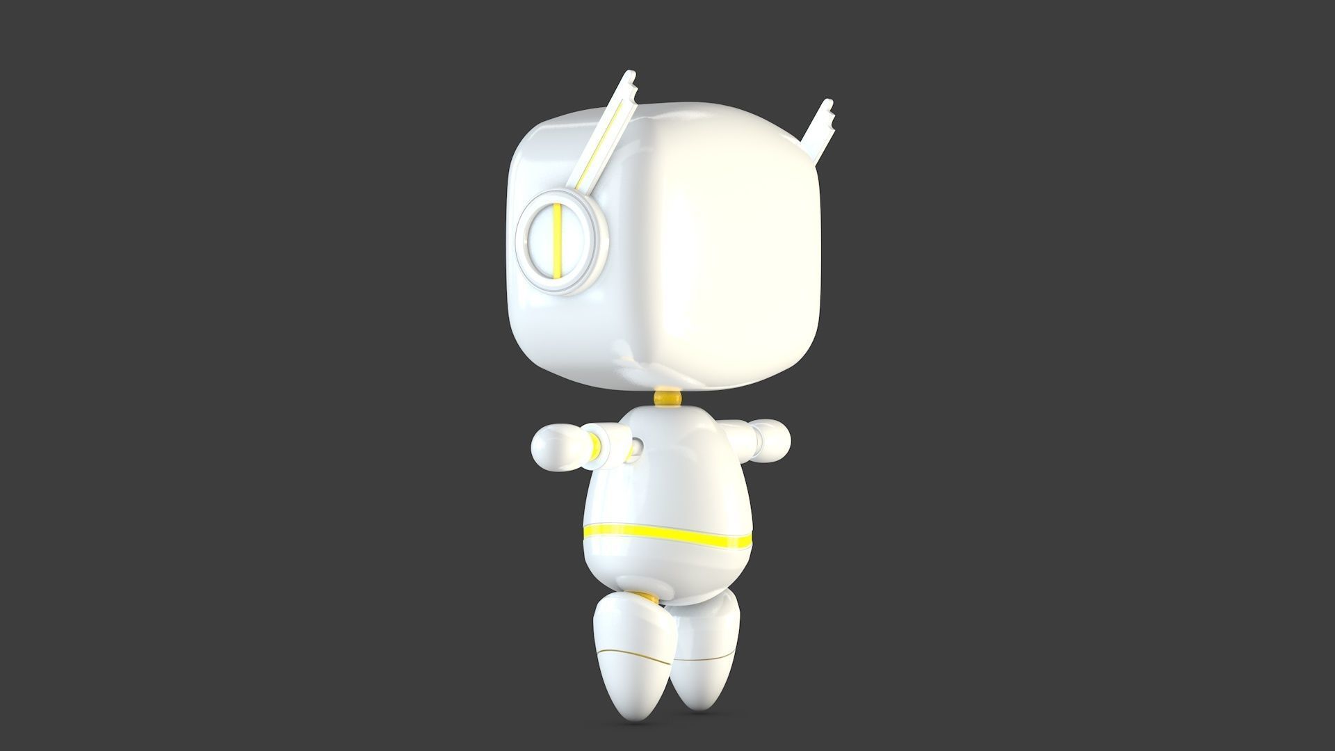 Cute Robot Low-poly 3D model_4