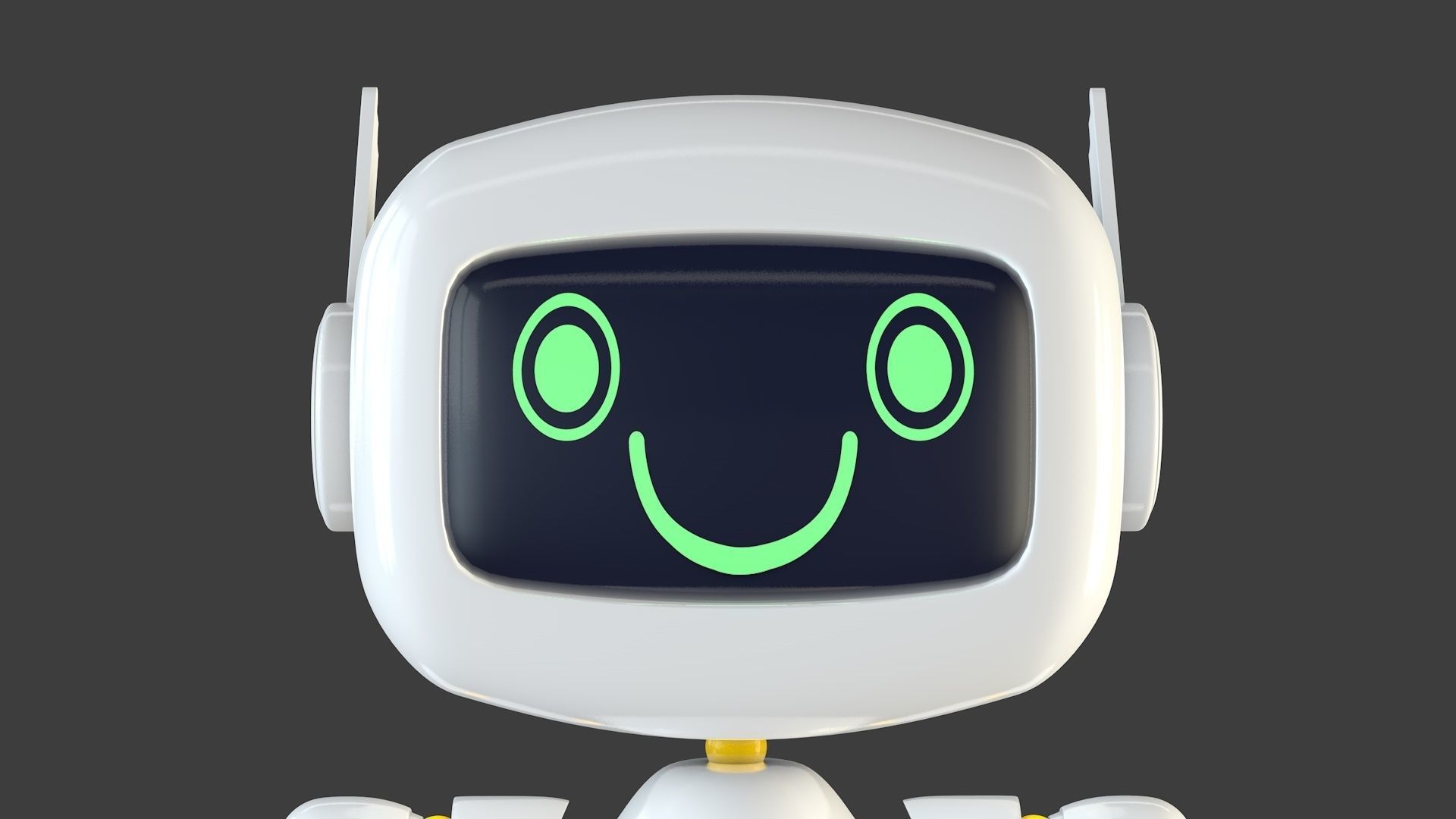 Cute Robot Low-poly 3D model_16