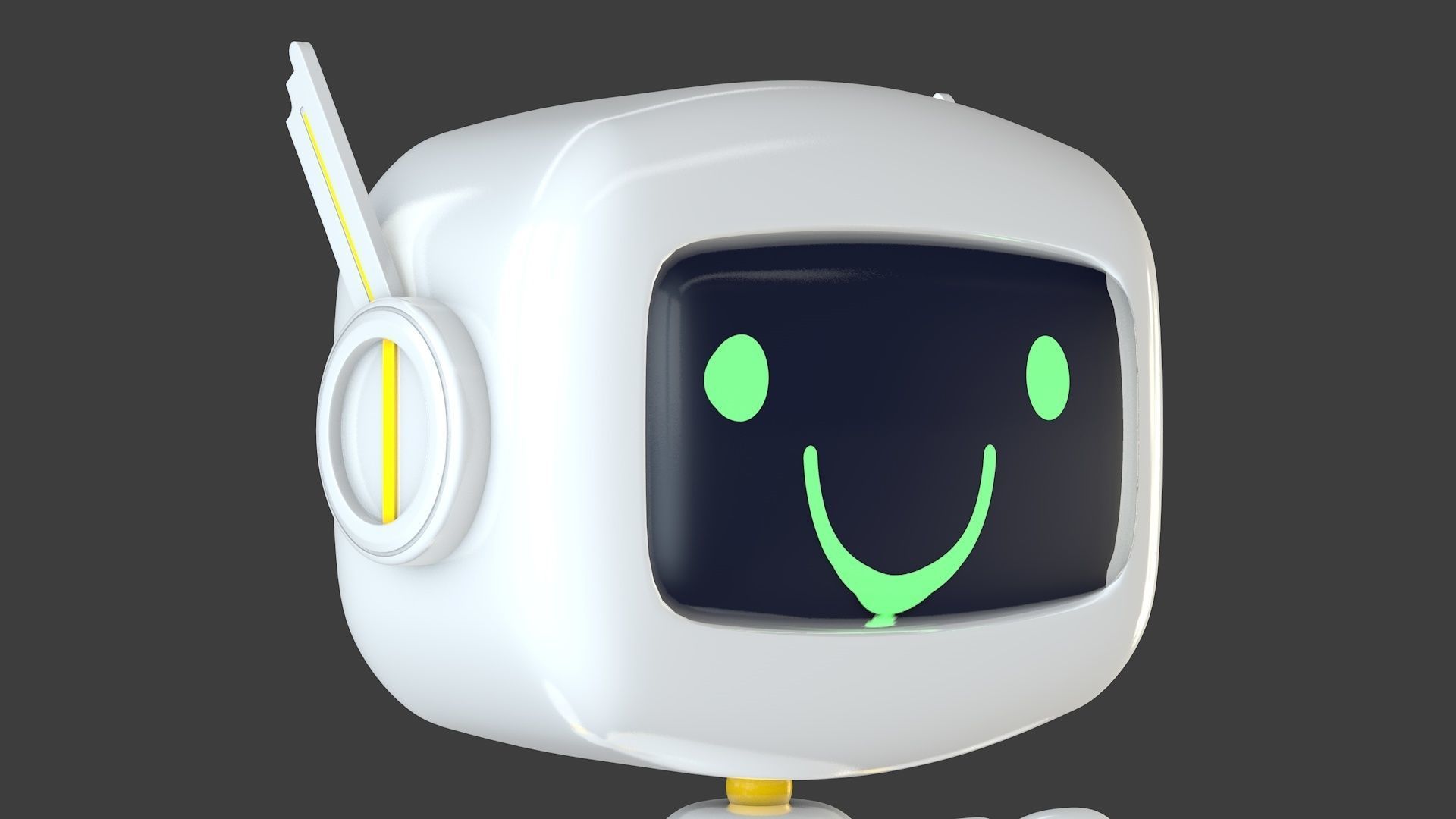 Cute Robot Low-poly 3D model_9