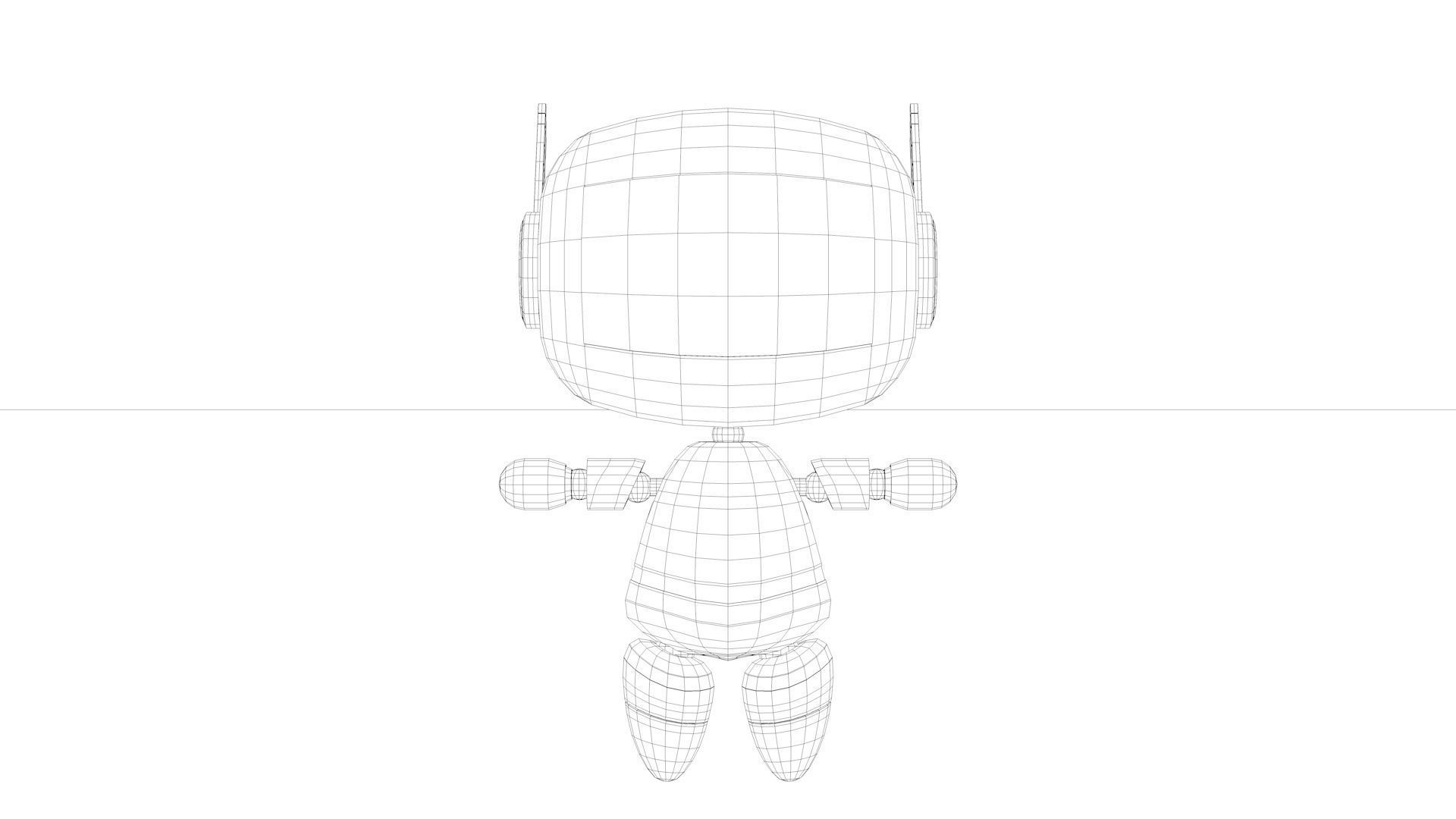 Cute Robot Low-poly 3D model_26