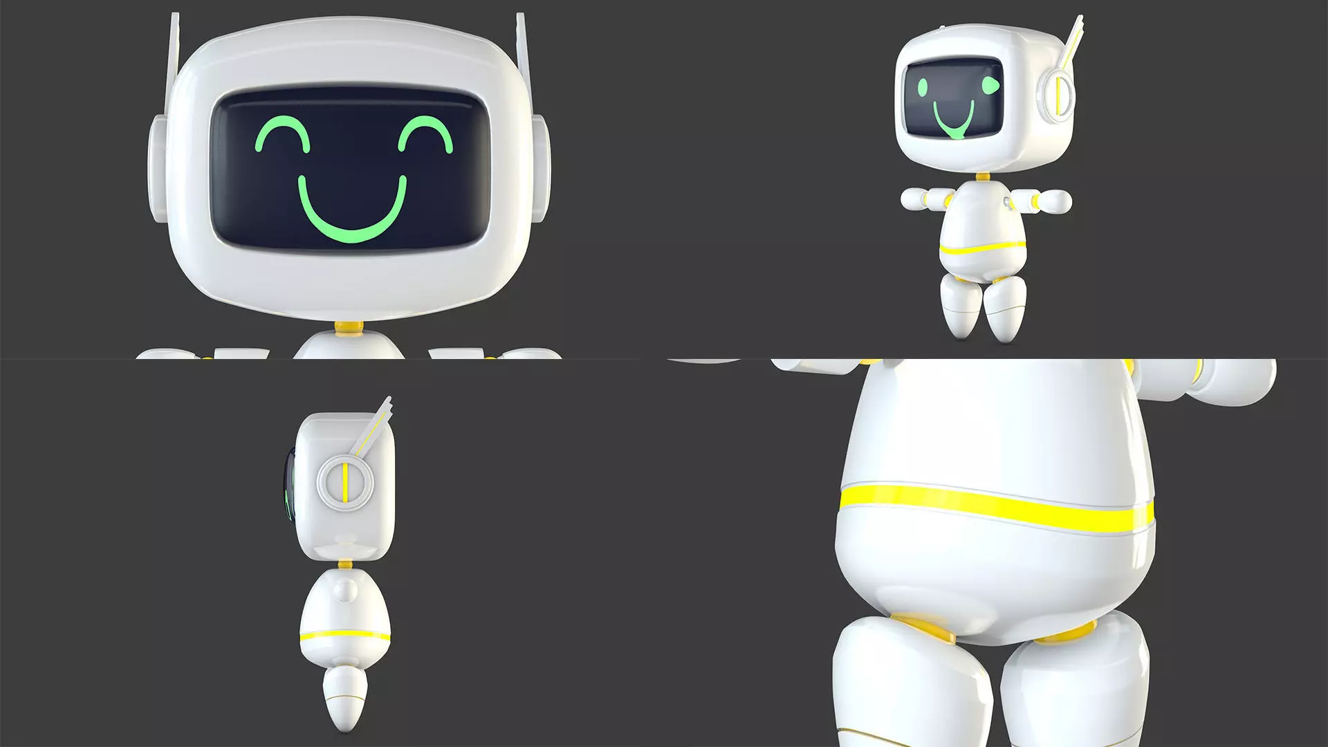 Cute Robot Low-poly 3D model_0