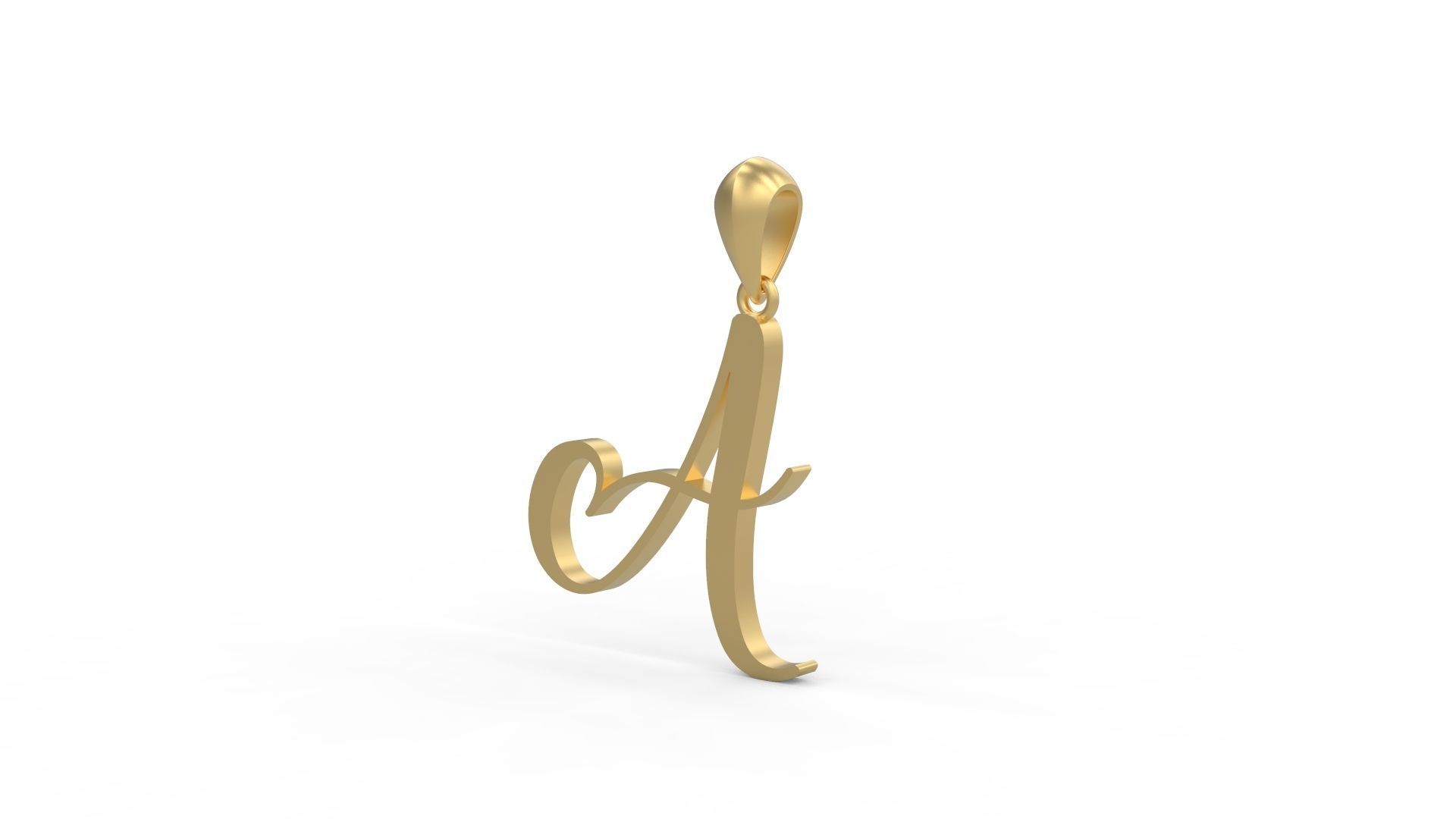 Initial Letters Pendant Amarillo A 3D print model_1