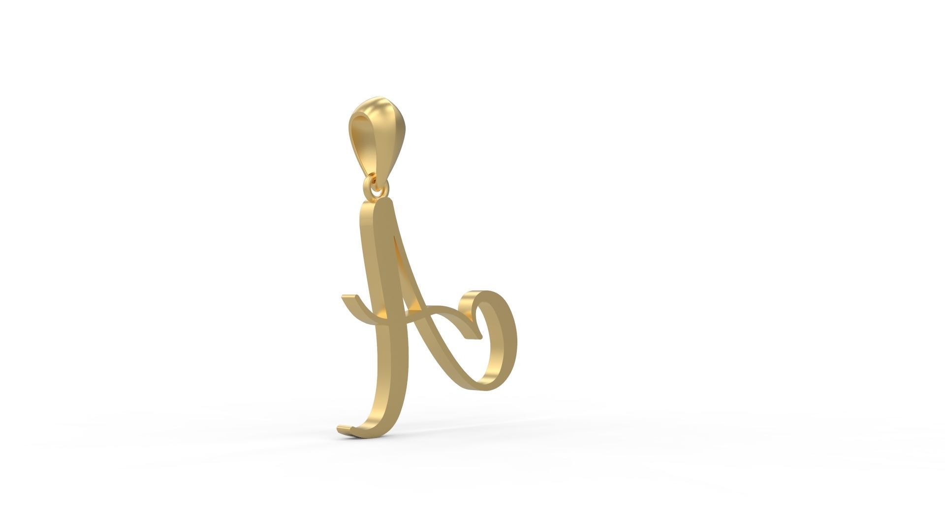 Initial Letters Pendant Amarillo A 3D print model_3