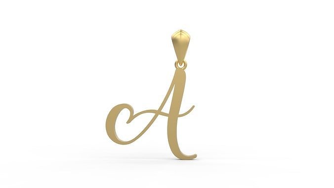 Initial Letters Pendant Amarillo A 3D print model