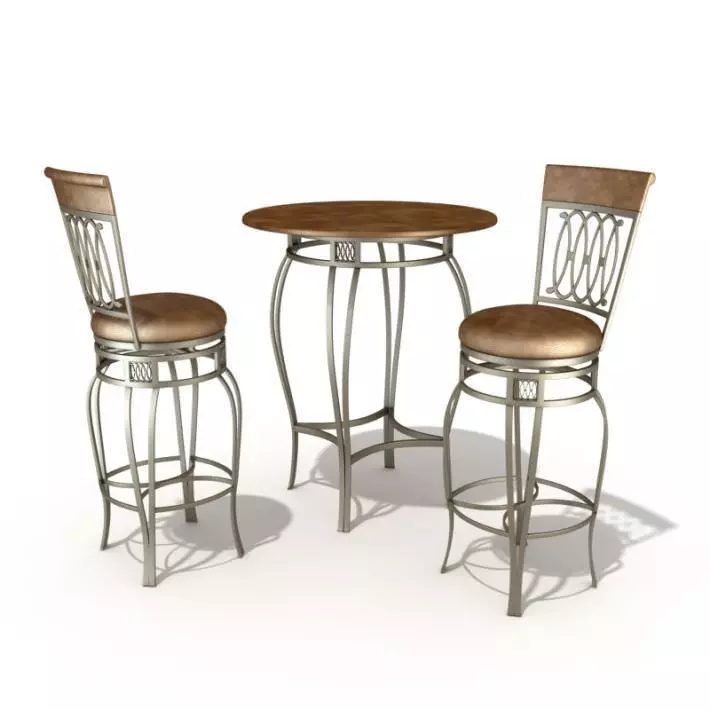 Bar Set Table And Chairs 3D model