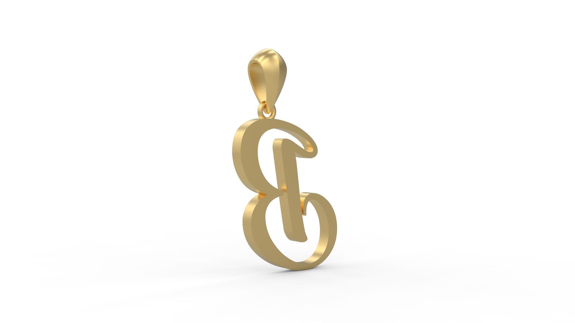 Initial Letters Pendant Amarillo B 3D print model_3