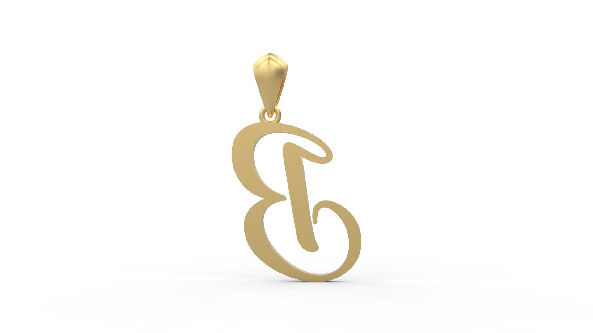 Initial Letters Pendant Amarillo B 3D print model_4