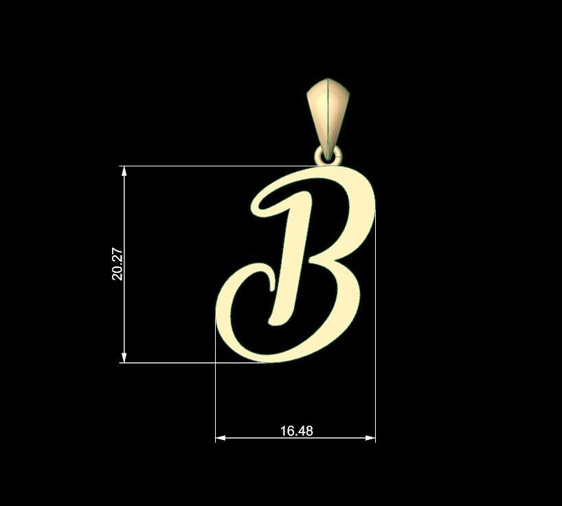 Initial Letters Pendant Amarillo B 3D print model_5