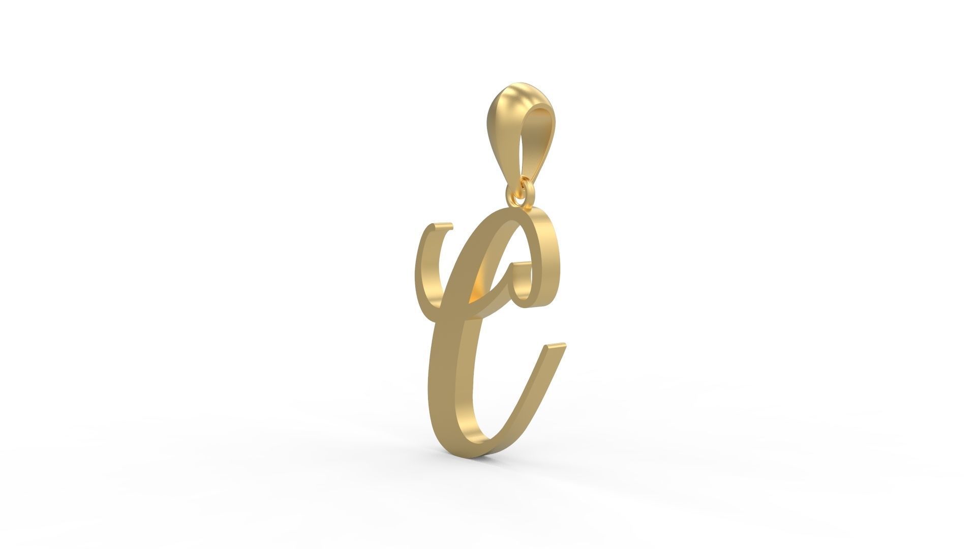 Initial Letters Pendant Amarillo C 3D print model_1
