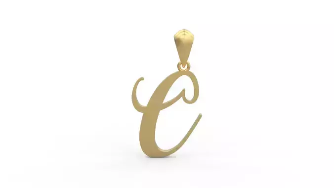 Initial Letters Pendant Amarillo C 3D print model
