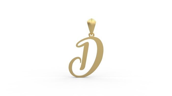 Initial Letters Pendant Amarillo D 3D print model