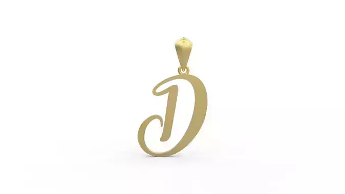 Initial Letters Pendant Amarillo D 3D print model