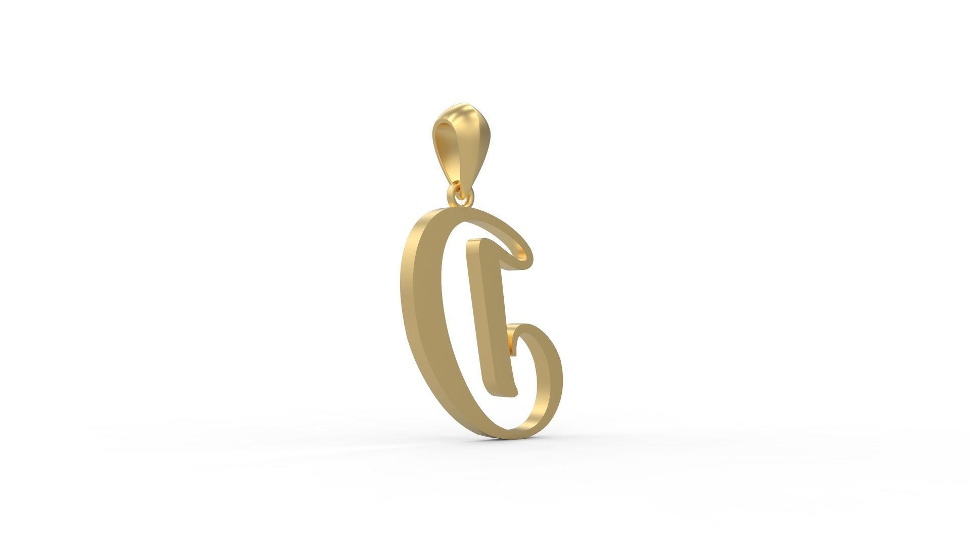 Initial Letters Pendant Amarillo D 3D print model_3