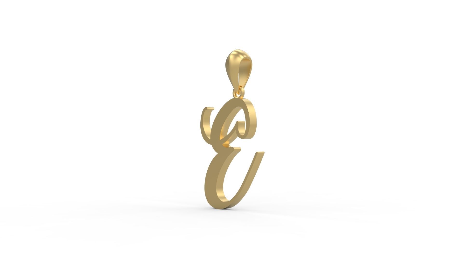 Initial Letters Pendant Amarillo E 3D print model_1
