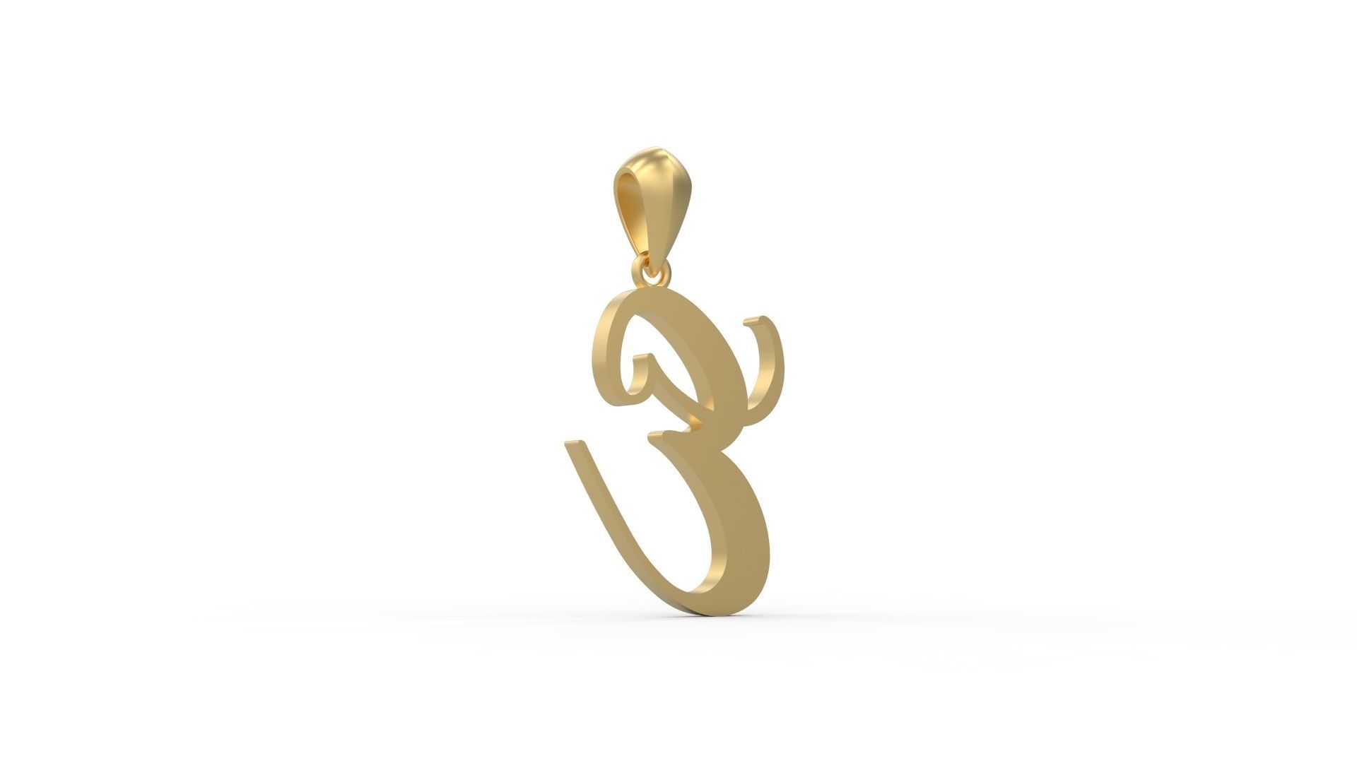 Initial Letters Pendant Amarillo E 3D print model_3
