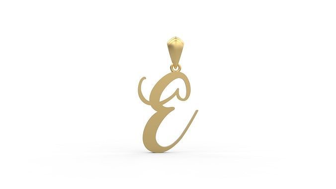 Initial Letters Pendant Amarillo E 3D print model