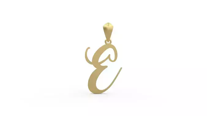 Initial Letters Pendant Amarillo E 3D print model