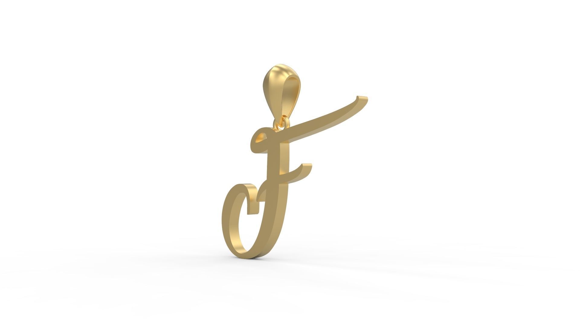 Initial Letters Pendant Amarillo F 3D print model_1