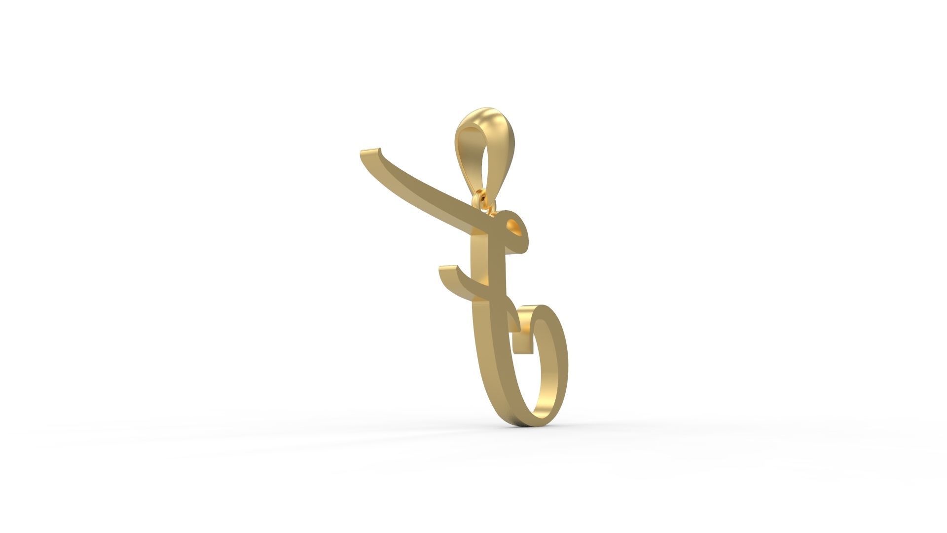 Initial Letters Pendant Amarillo F 3D print model_3