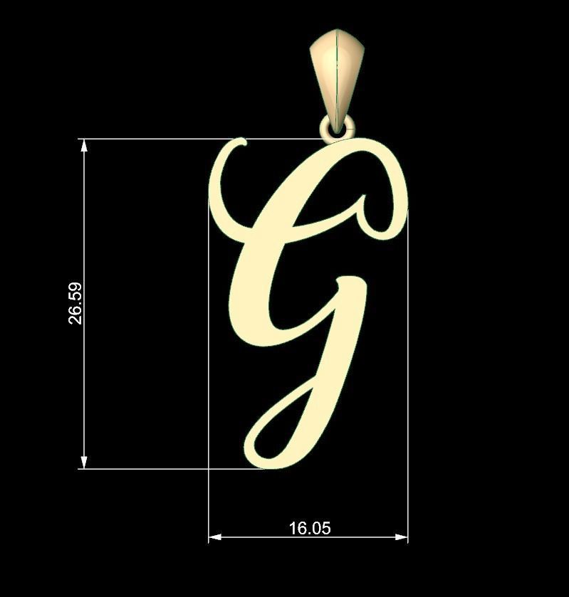 Initial Letters Pendant Amarillo G 3D print model_5