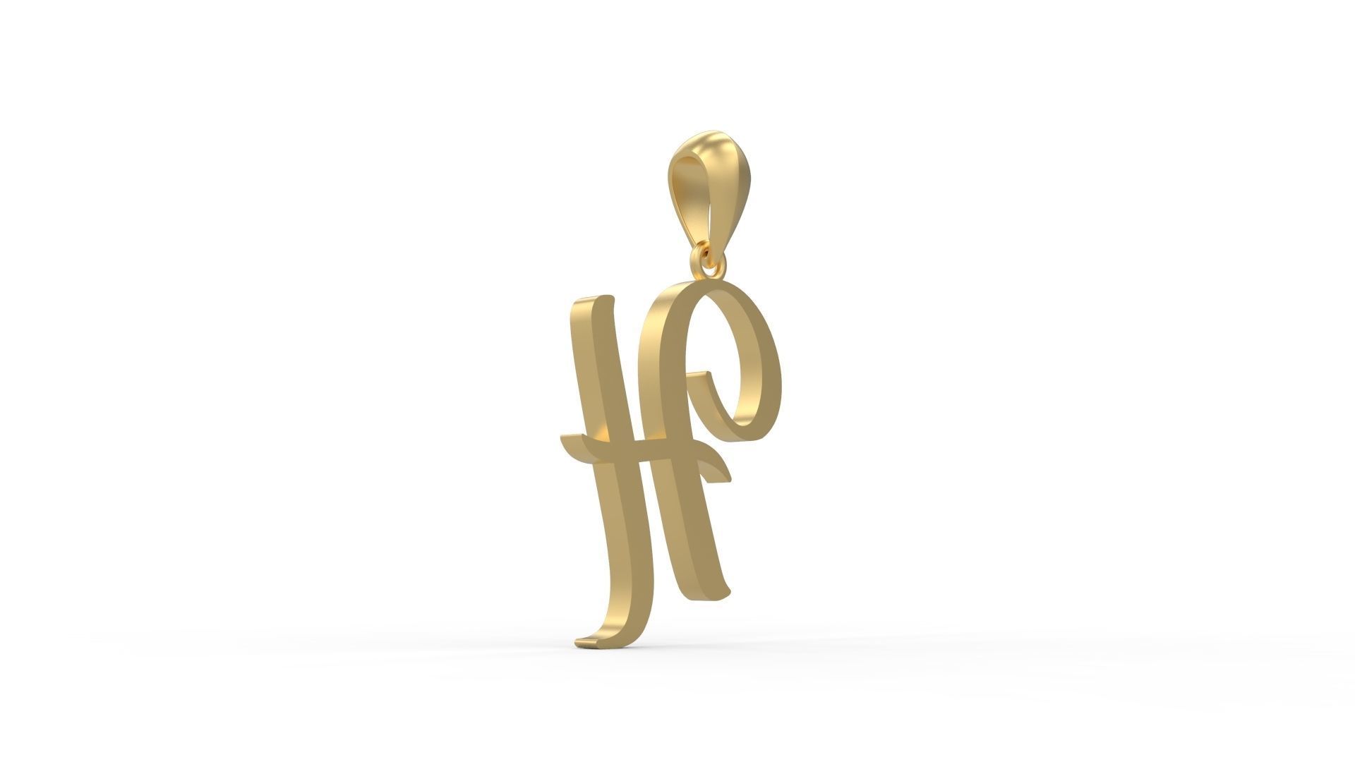 Initial Letters Pendant Amarillo H 3D print model_3