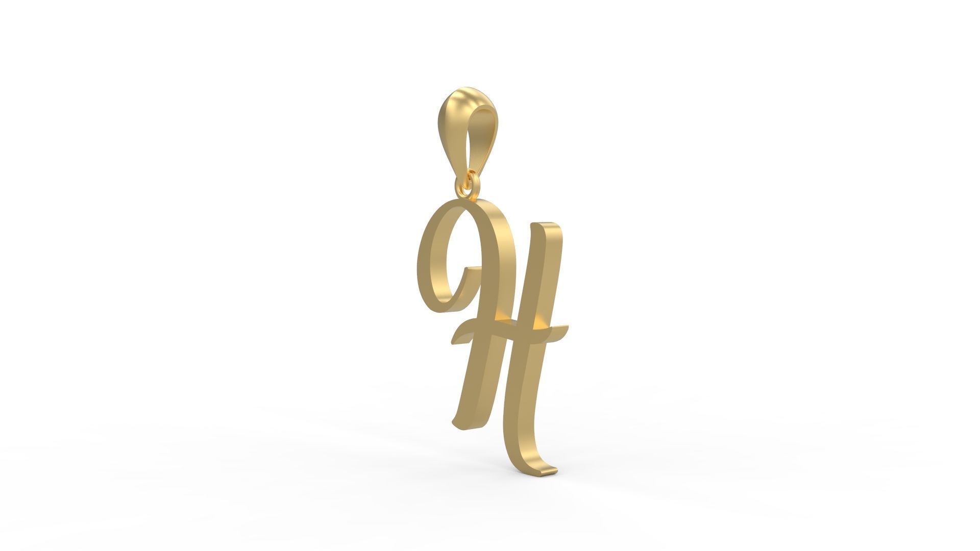 Initial Letters Pendant Amarillo H 3D print model_1