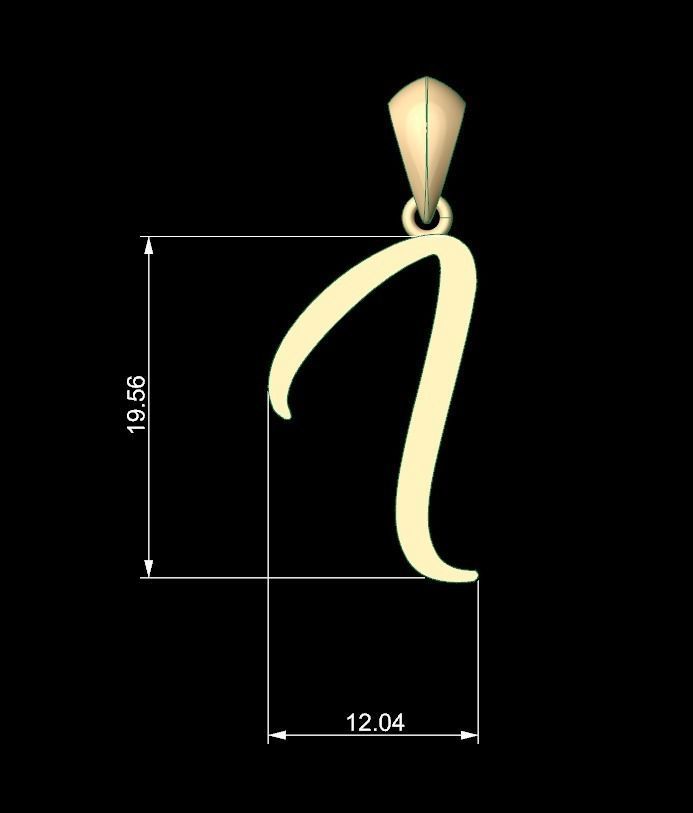 Initial Letters Pendant Amarillo I 3D print model_5