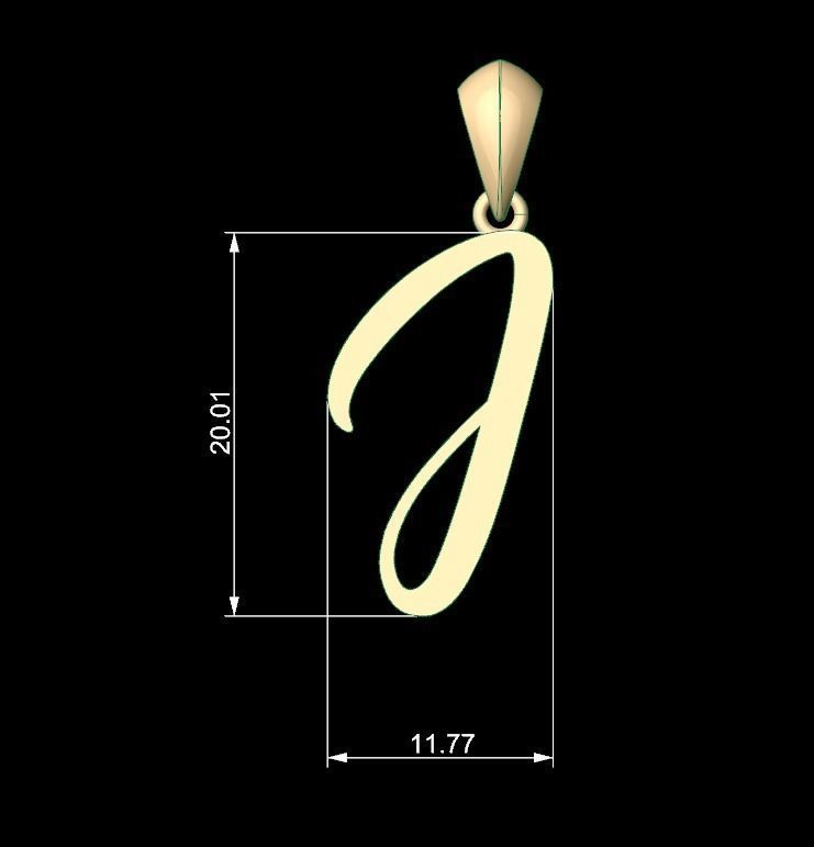 Initial Letters Pendant Amarillo J 3D print model_5